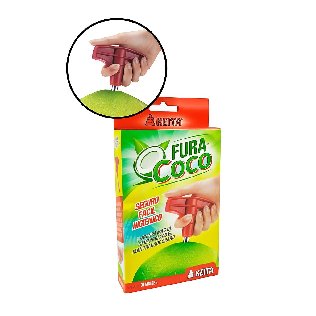 Fura Coco Profissional, Abridor de Coco Verde em Inox Resistente